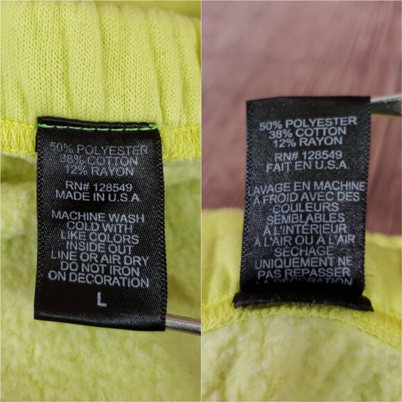 *FLAW* Aviator Nation Womens Size Large Neon Yellow Logo Sweatpants Joggers - Picture 11 of 12